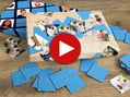 vista inclinada de cartas viradas Jogo de memória