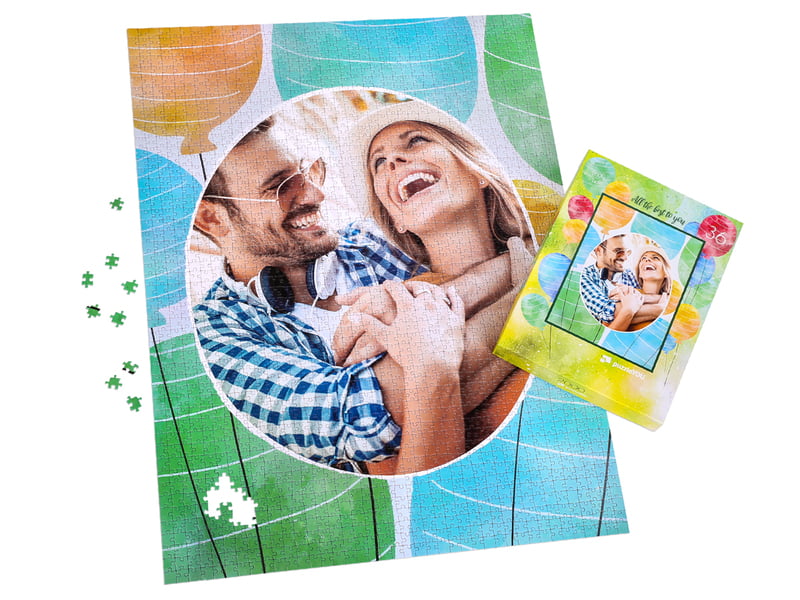 Puzzle fotográfico montado de 2000 peças com caixa do puzzle