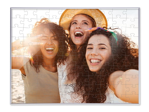 Moldura de puzzle para puzzle fotográfico de 100 peças